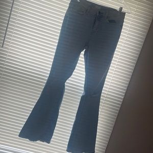High rise flare light wash jeans